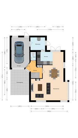 Plattegrond - Van Stolberglaan 2, 7681 GC Vroomshoop - Begane grond.jpg